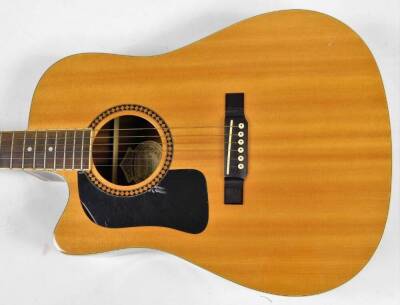 A Washburn left handed acoustic guitar, with inlaid body, SCO1120270 D102SCELH, 104cm W. (cased) - 2