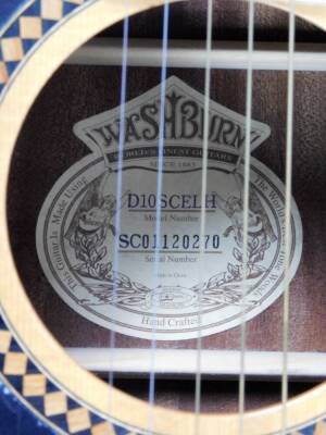 A Washburn left handed acoustic guitar, with inlaid body, SCO1120270 D102SCELH, 104cm W. (cased) - 4