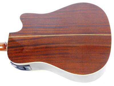 A Washburn left handed acoustic guitar, with inlaid body, SCO1120270 D102SCELH, 104cm W. (cased) - 5