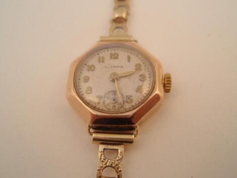 A 9ct gold cased ladies bracelet watch