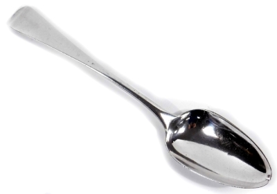 A George III silver tablespoon, old English pattern, London 1802, 24cm W, 2oz.