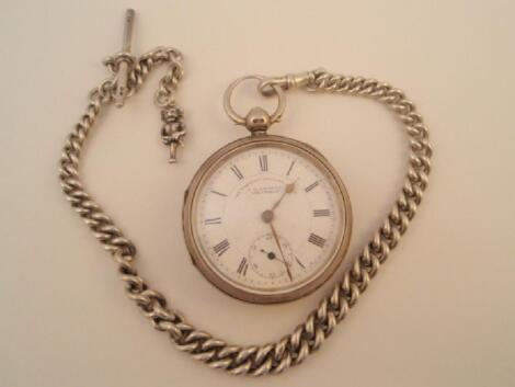 A silver open faced pocket watch dial marked The 'Empress' English lever