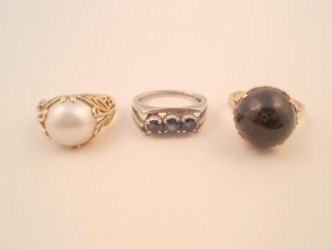 Three stone set dress rings