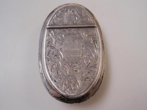 Late Victorian silver pocket snuff box hallmarked Birmingham 1900 with