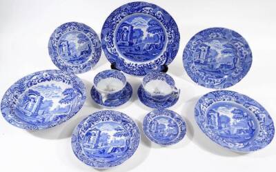 A comprehensive Copeland Spode's Italian part service, to include serving bowl, 24cm Dia. dinner plates, side plates, bowls, cups, etc. printed marks beneath. (a quantity) - 2