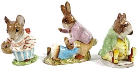 Various Beswick Beatrix Potter figures, comprising Samuel Whiskers, 9cm H, Mr Benjamin Bunny and Mrs Tittlemouse, printed marks beneath. (3)