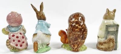 Various Beswick Beatrix Potter figures, comprising Peter Rabbit, 11cm H, Cousin Ribby, Chippy Hackee and Old Mr Brown, marked beneath. (4) - 2