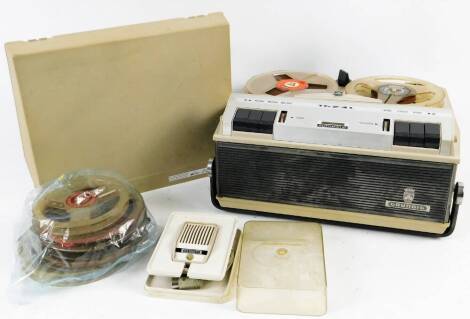 A Grundig TK23 Deluxe reel to reel recorder, 33cm W.