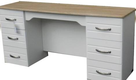 An ex-display Abingdon stone coloured dressing table, 60cm H, 120cm W, 45cm D, was £780 now £390.