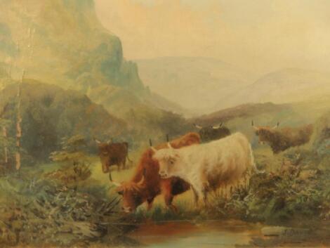 J Davis - Highland landscapes with highland cattle