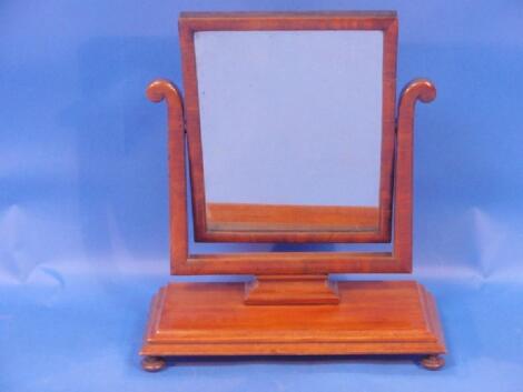 A Victorian moulded mahogany dressing table mirror with rectangular plate