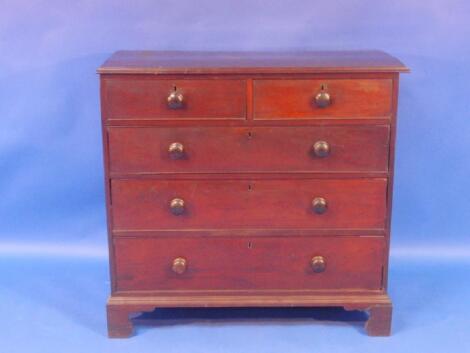 An early 19thC mahogany chest of two short