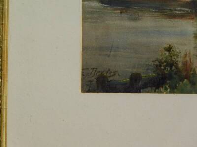 Edward Davies. Canal scene in the Midlands with figures on a towpath, watercolour, signed, 26cm x 36cm. - 3