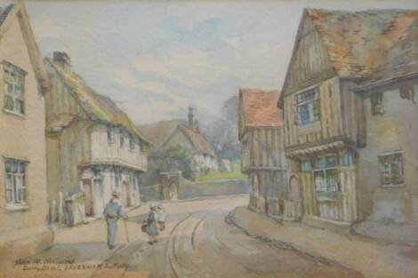 Ada M. Williams. A view of Lady Street at Lavenham, Suffolk, watercolour, 18cm x 23cm.