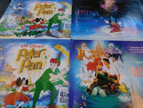 Four Walt Disney quad posters, comprising Peter Pan, Wind In the Willows, The Little Mermaid and Fantasia.