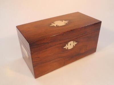 A Regency rosewood tea caddy - 2