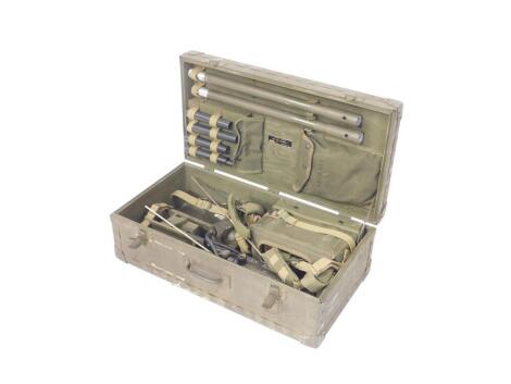 A WWII US Army Signal Corps AN/PRS-1 mine detector set, dated for 1944, Order 1346-MPD-44, Serial 2427, with War Dept Technical manual dated 15th April 1944, cased, 71cm x 38cm.