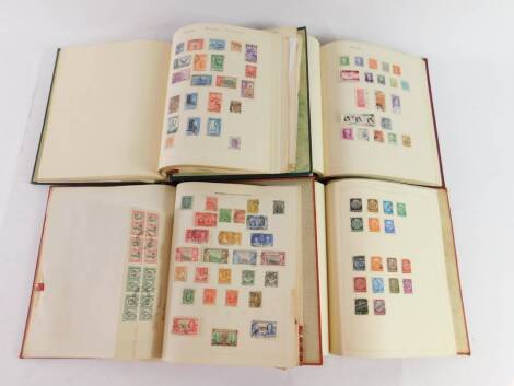 Philately. British Empire, mixed European and World stamps, in four albums.