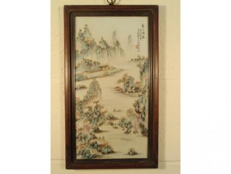 An early 20thC Chinese porcelain plaque