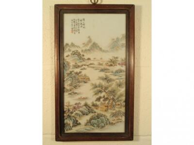 An early 20thC Chinese porcelain plaque