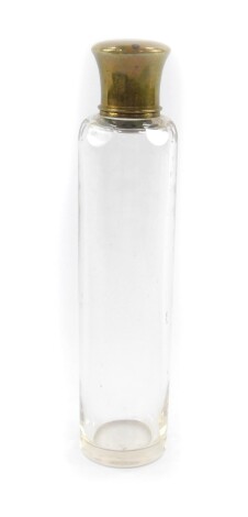 A Victorian cut glass cylindrical scent bottle, with a screw lid, 18.5cm L.