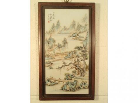 An early 20thC Chinese porcelain plaque