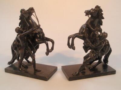 After Cousteau. A pair of patinated bronze groups