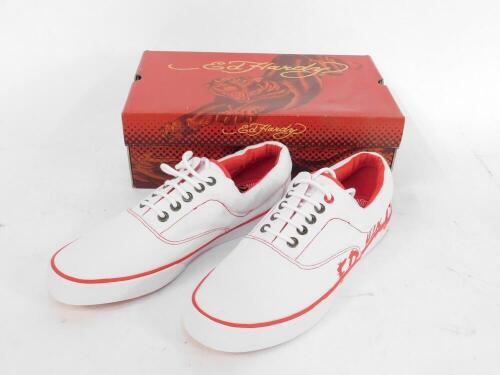 Ed Hardy men's Louise low rise shoes, white, UK size 11 - 12, boxed. (11)