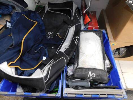 Kookaburra cricketting apparel, including lightweight shin pads, thigh guards, chest guards and gloves. (qty)