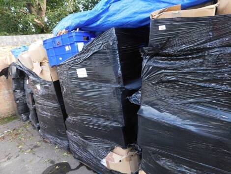 A pallet of coat hangers.