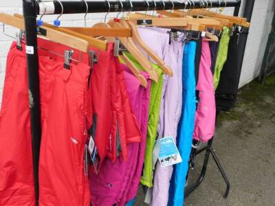 Trespass and other performance wear, including brightly coloured waterproof trousers. (qty) - 2