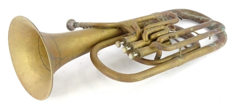 A French brass Bisson euphonium, (AF), 59cm H.