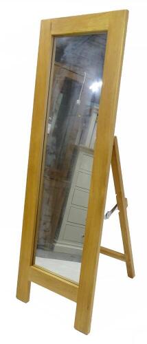 An ex shop display Hampton Court oak cheval mirror, with strut support, 48cm W, retail price was £229.99.