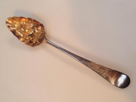 A George III silver serving spoon