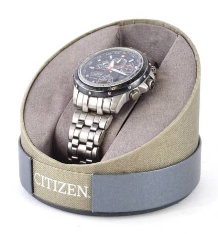 A Citizen gent's wristwatch, eco drive WR200, in Citizen box. (AF)