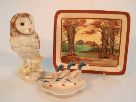 A similar Royal Doulton whisky flask for Whyte & McKay modelled as a tawny owl