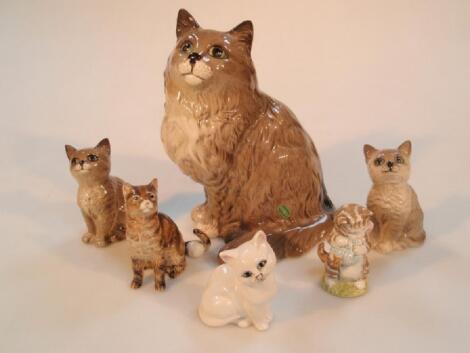 A Beswick model of a seated persian cat