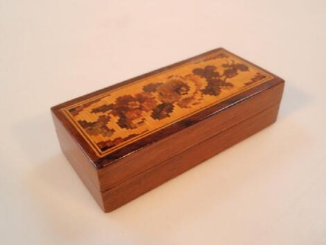 A Victorian Tunbridge laid rectangular box