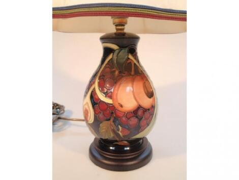 A Moorcroft ovoid table lamp