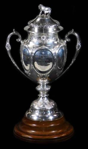 A Victorian silver trophy and cover, later The Glenda Spooner Perpetual Challenge Trophy Presented By Donald H R Reed For The Thoroughbred Stallion Registered In The General Stud Book Gaining The Most Points In The Ponies Of Britain Annual Stallion Progen