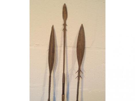 Three 19thC African tribal hunting spears