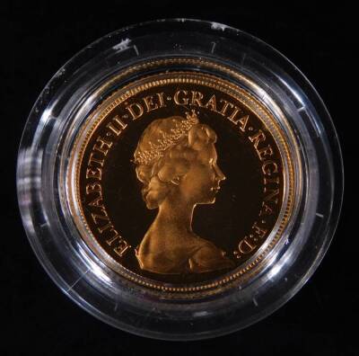 An Elizabeth II gold proof full sovereign, 1980, in outer case and box, with paperwork. - 3