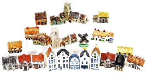 A collection of miniature pottery cottages, comprising New Forest Cottage Countryside Collection made by Tey Pottery Norfolk and two other 20thC pieces. (a quantity)