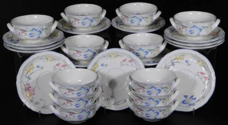 A Villeroy & Boch Riviera pattern part service, comprising soup bowls and plates, 18cm W, printed marks beneath. (a quantity)