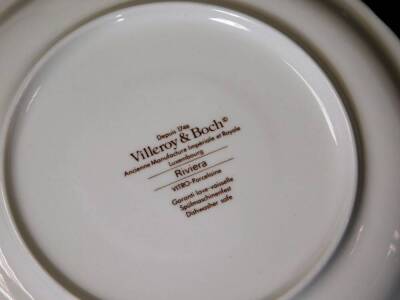 A Villeroy & Boch Riviera pattern part service, comprising soup bowls and plates, 18cm W, printed marks beneath. (a quantity) - 3