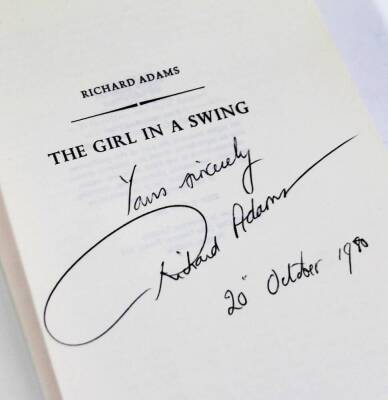 Adams (Richard). Watership Down, Book Club Associates, with dust jacket, signed copy, also other books The Girl In A Swing, signed and dated 1980, The Iron Wolf, a small quantity of other signed books, Colfer (Eoin) Artemis Fowl, Dexter (Colin) The Daught - 9