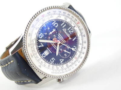 A Breitling automatic gentleman's Navitimer Montbrillant wristwatch, special edition made commemorate 100 years of aviation, with black dial, in plated case, the back stamped with a biplane and '100 ans d'aviation 1903-2003 special edition', numbered A353 - 3