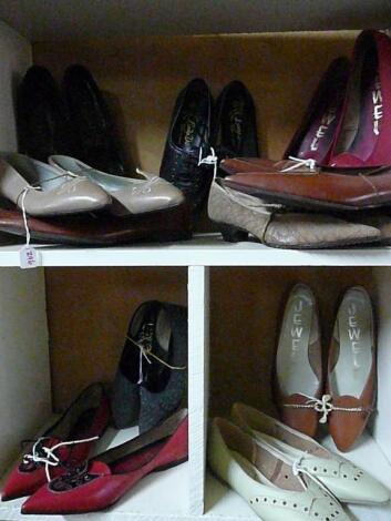 A quantity of 1960's style ladies flat shoes - various colours