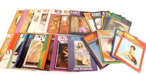 Knave Magazine, vintage glamour publication, circa 1970s. (qty) N.B. Not to be viewed by minors.