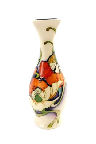 A Moorcroft pottery vase decorated in the Demeter pattern, of square topped baluster form, Moorcroft Collector's Club edition 2008, painted and impressed marks, 21.5cm H.